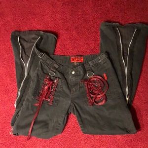 ON HOLD!!!! Rare Vintage Tripp Red Lace up Pinstripe Pants